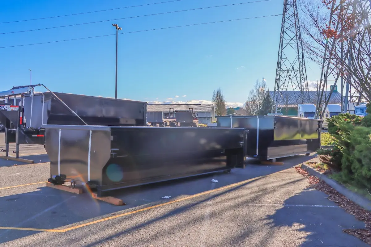 Roll-off dumpster ready for waste disposal at job site for Commercial Dumpster Rental in Moberly
